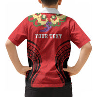 Personalised Red Tonga Ngatu Kahoa Lei Hawaiian Shirt LT14 - Polynesian Pride