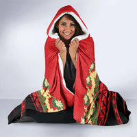Personalised Red Tonga Ngatu Kahoa Lei Hooded Blanket LT14 - Polynesian Pride