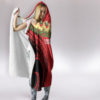 Personalised Red Tonga Ngatu Kahoa Lei Hooded Blanket LT14 - Polynesian Pride