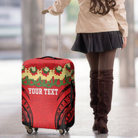 Personalised Red Tonga Ngatu Kahoa Lei Luggage Cover LT14 - Polynesian Pride