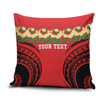 Personalised Red Tonga Ngatu Kahoa Lei Pillow Cover LT14 Red - Polynesian Pride