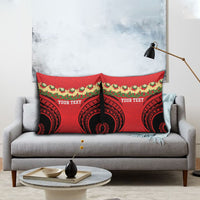 Personalised Red Tonga Ngatu Kahoa Lei Pillow Cover LT14 - Polynesian Pride