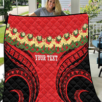 Personalised Red Tonga Ngatu Kahoa Lei Quilt LT14 Red - Polynesian Pride