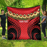 Personalised Red Tonga Ngatu Kahoa Lei Quilt LT14 - Polynesian Pride