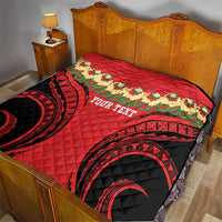 Personalised Red Tonga Ngatu Kahoa Lei Quilt LT14 - Polynesian Pride