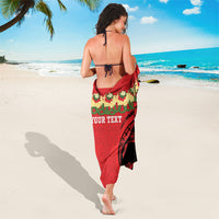 Personalised Red Tonga Ngatu Kahoa Lei Sarong LT14 - Polynesian Pride