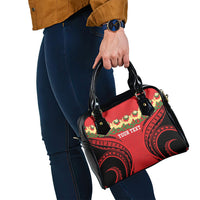Personalised Red Tonga Ngatu Kahoa Lei Shoulder Handbag LT14 - Polynesian Pride