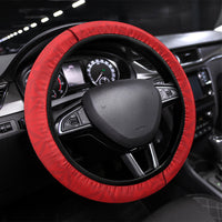 Red Tonga Ngatu Kahoa Lei Steering Wheel Cover LT14 Universal Fit Red - Polynesian Pride