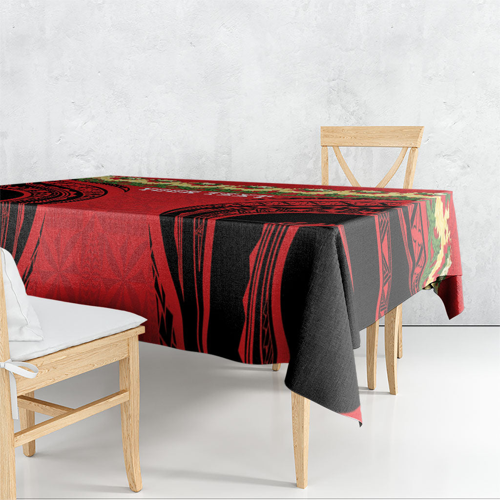 Personalised Red Tonga Ngatu Kahoa Lei Tablecloth LT14 - Polynesian Pride