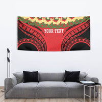 Personalised Red Tonga Ngatu Kahoa Lei Tapestry LT14 - Polynesian Pride