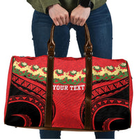 Personalised Red Tonga Ngatu Kahoa Lei Travel Bag LT14 Red - Polynesian Pride