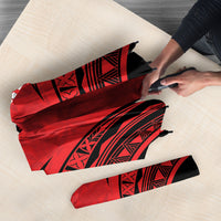 Personalised Red Tonga Ngatu Kahoa Lei Umbrella LT14 - Polynesian Pride