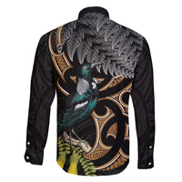 Aotearoa Kowhai Tui Bird Family Matching Tank Maxi Dress and Hawaiian Shirt Maori Ngaru With Silver Fern LT14 - Polynesian Pride