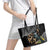 Aotearoa Kowhai Tui Bird Leather Tote Bag Maori Ngaru With Silver Fern