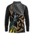 Aotearoa Kowhai Tui Bird Long Sleeve Polo Shirt Maori Ngaru With Silver Fern