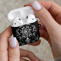 Black Ngaru Taniko With Aotearoa Maori Tattoo AirPods Case - Polynesian Pride