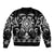 Black Ngaru Taniko With Aotearoa Maori Tattoo Bomber Jacket