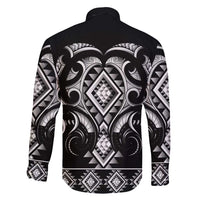 Black Ngaru Taniko With Aotearoa Maori Tattoo Family Matching Short Sleeve Bodycon Dress and Hawaiian Shirt LT14 - Polynesian Pride