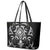 Black Ngaru Taniko With Aotearoa Maori Tattoo Leather Tote Bag