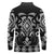 Black Ngaru Taniko With Aotearoa Maori Tattoo Long Sleeve Polo Shirt