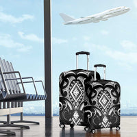 Black Ngaru Taniko With Aotearoa Maori Tattoo Luggage Cover