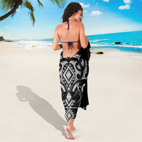 Black Ngaru Taniko With Aotearoa Maori Tattoo Sarong