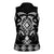 Black Ngaru Taniko With Aotearoa Maori Tattoo Women Sleeveless Polo Shirt