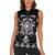 Black Ngaru Taniko With Aotearoa Maori Tattoo Women Sleeveless Polo Shirt