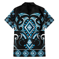 Blue Ngaru Taniko With Aotearoa Maori Tattoo Family Matching Summer Maxi Dress and Hawaiian Shirt LT14 - Polynesian Pride