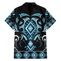 Blue Ngaru Taniko With Aotearoa Maori Tattoo Hawaiian Shirt