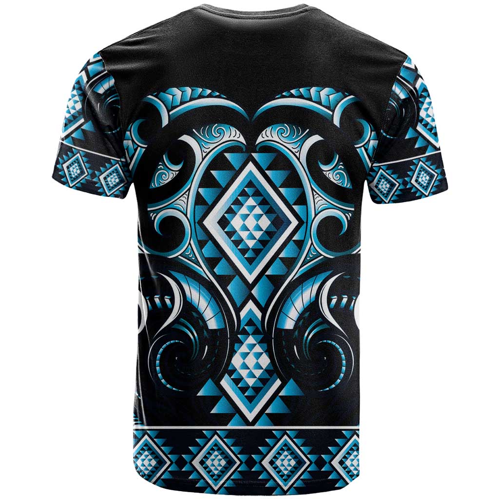 Blue Ngaru Taniko With Aotearoa Maori Tattoo T Shirt