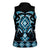 Blue Ngaru Taniko With Aotearoa Maori Tattoo Women Sleeveless Polo Shirt