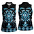 Blue Ngaru Taniko With Aotearoa Maori Tattoo Women Sleeveless Polo Shirt