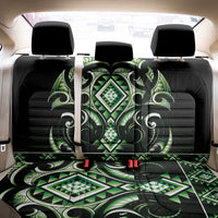 Green Ngaru Taniko With Aotearoa Maori Tattoo Back Car Seat Cover