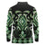 Green Ngaru Taniko With Aotearoa Maori Tattoo Long Sleeve Polo Shirt