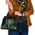 Green Ngaru Taniko With Aotearoa Maori Tattoo Shoulder Handbag