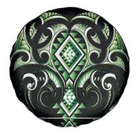 Green Ngaru Taniko With Aotearoa Maori Tattoo Spare Tire Cover LT14 - Polynesian Pride