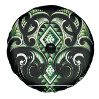 Green Ngaru Taniko With Aotearoa Maori Tattoo Spare Tire Cover LT14 - Polynesian Pride