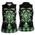 Green Ngaru Taniko With Aotearoa Maori Tattoo Women Sleeveless Polo Shirt