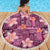 Pink Hawaii Plumeria With Tropical Flowers Motifs Beach Blanket