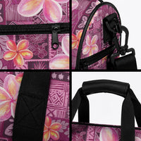 Pink Hawaii Plumeria With Tropical Flowers Motifs Duffle Bag LT14 - Polynesian Pride