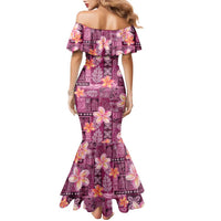 Pink Hawaii Plumeria With Tropical Flowers Motifs Family Matching Mermaid Dress and Hawaiian Shirt LT14 - Polynesian Pride
