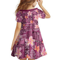 Pink Hawaii Plumeria With Tropical Flowers Motifs Family Matching Short Sleeve Bodycon Dress and Hawaiian Shirt LT14 - Polynesian Pride