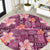 Pink Hawaii Plumeria With Tropical Flowers Motifs Round Carpet