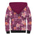 Pink Hawaii Plumeria With Tropical Flowers Motifs Sherpa Hoodie