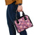 Pink Hawaii Plumeria With Tropical Flowers Motifs Shoulder Handbag