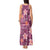 Pink Hawaii Plumeria With Tropical Flowers Motifs Tank Maxi Dress