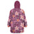 Pink Hawaii Plumeria With Tropical Flowers Motifs Wearable Blanket Hoodie