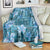 Cyan Hawaii Plumeria With Tropical Flowers Motifs Blanket