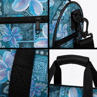 Cyan Hawaii Plumeria With Tropical Flowers Motifs Duffle Bag LT14 - Polynesian Pride